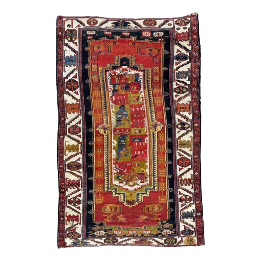 Colourful Kurdish Rug, 1890s For Sale