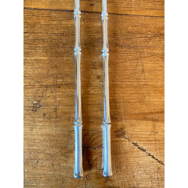 1990s Vintage Tiffany & Co. Bamboo Sterling Silver Iced Tea Spoons- Set of 2 For Sale - Image 5 of 7