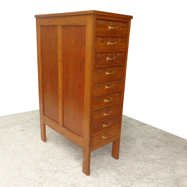 Mid-Century Modern Vintage Card Catalogue Cabinet For Sale - Image 3 of 9