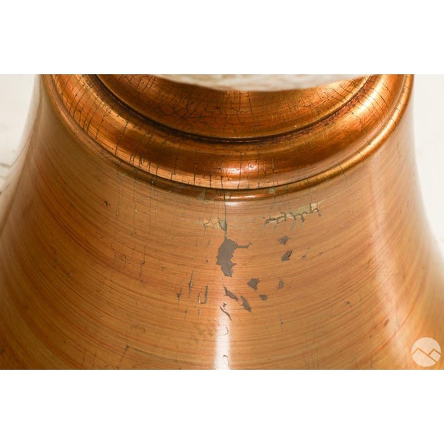 Metal Tall Mid-Century Ivory Ceramic Lamp Attributed to Marcello Fantoni For Sale - Image 7 of 8