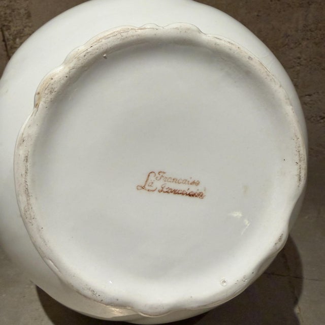 Ceramic Antique White Porcelain Pitcher Francaise La Porcelain French Country For Sale - Image 7 of 12