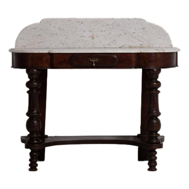 19th Century France Victorian White Wood Console Table For Sale