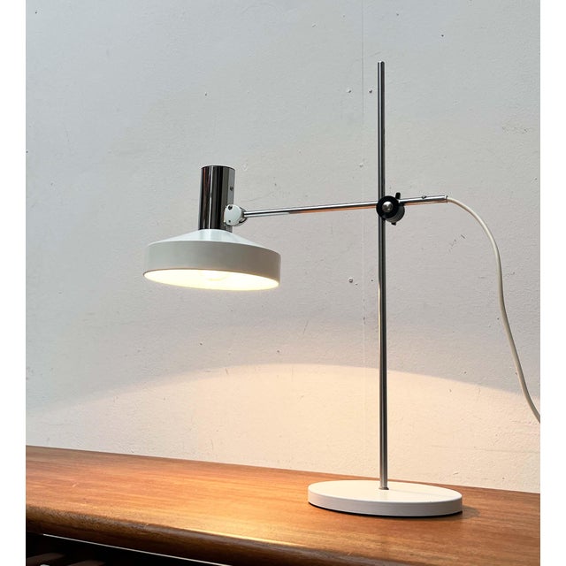 Mid-Century Modern German Minimalist White and Chrome Table Lamp from Kaiser Leuchten, 1960s For Sale - Image 18 of 18