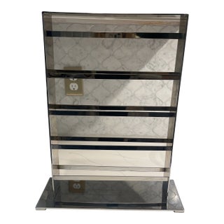 Heavy Chrome Jewelry Stand / Sculptural Metal Organizer | Modern Vertical Display, Late 20th Century For Sale