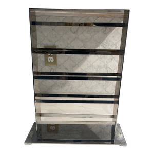Heavy Chrome Jewelry Stand / Sculptural Metal Organizer | Modern Vertical Display, Late 20th Century