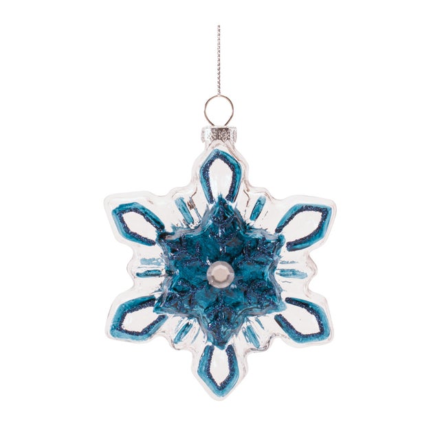 Kenneth Ludwig Chicago Glass Snowflake Ornaments (Set of 12) For Sale - Image 4 of 4