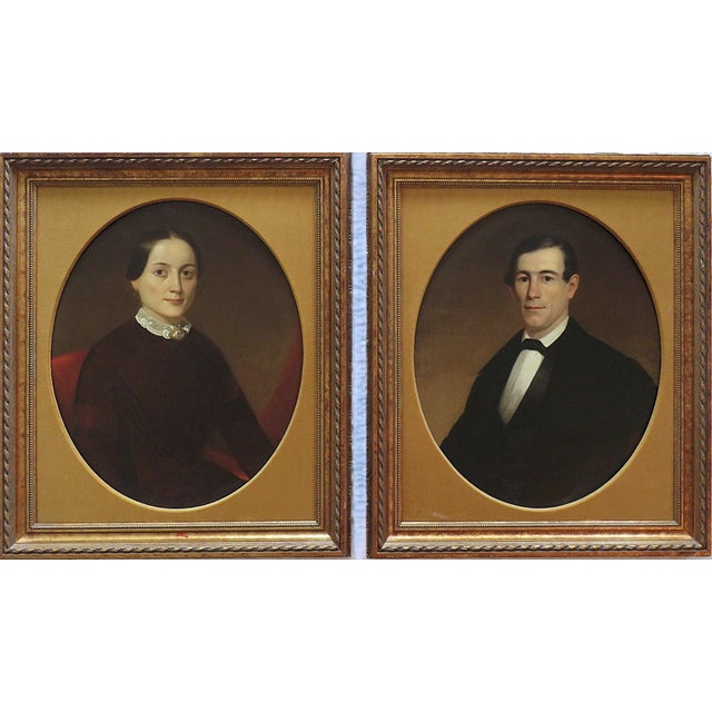 FREE SHIPPING ANYWHERE IN THE CONTINENTAL US! This is a set of antique portraits of Commander Minot Barrett (1815-64) and...