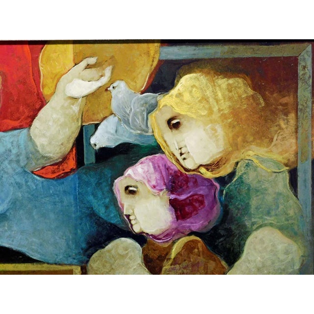 2000 - 2009 Sunol Alvar "Interior Amb Repos" Original Oil on Board With Custom Framed For Sale - Image 5 of 8