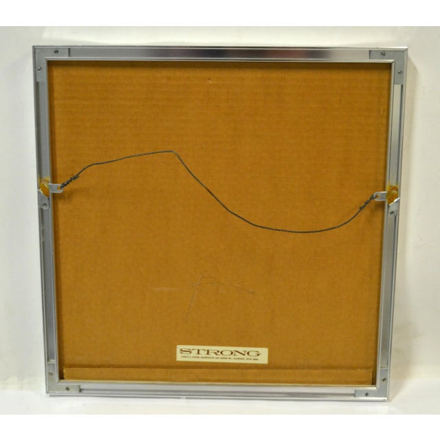 Taupe Framed Realism Blue & Beige Seashell Pencil Painting, Fine Art Brushed Chrome For Sale - Image 8 of 11