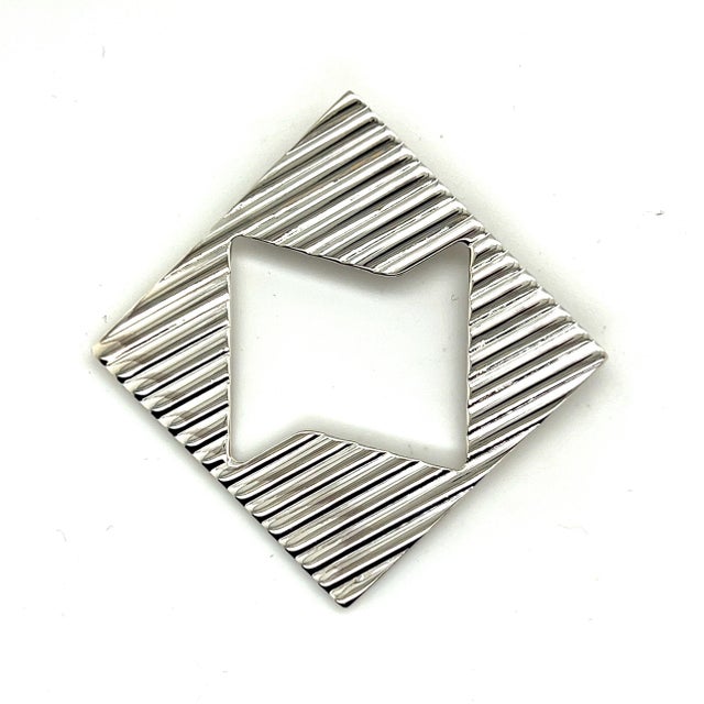 Tiffany & Co Estate Abstract Brooch Sterling Silver 14.8 Grams For Sale - Image 9 of 9