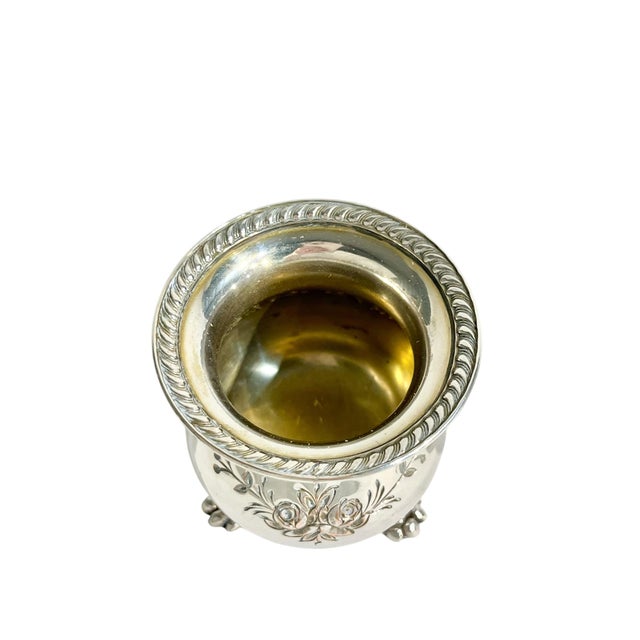 Mid 20th Century Pair Silver Plate Hand Chased Matchstick Holders For Sale - Image 5 of 12