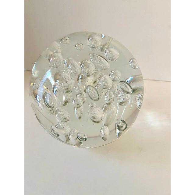 Mid-Century Modern Large Glass Bubble Paperweights bookends For Sale - Image 3 of 12