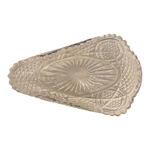 1970s Cut Glass Candy Dish For Sale