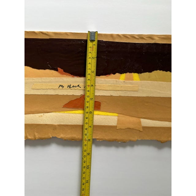 Barbara Beck Mid Century Modern Paper Collage on Paper. 1976 For Sale - Image 4 of 6