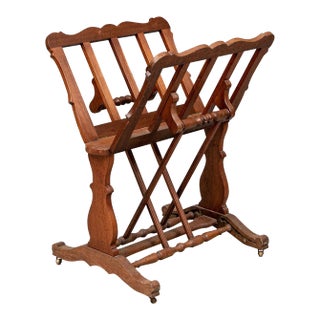 Antique English Walnut Adjustable Folio Stand For Sale