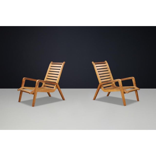 Sculptural Ashwood Lounge Chairs by Jan Vaněk, 1960s, Set of 2 For Sale - Image 4 of 10
