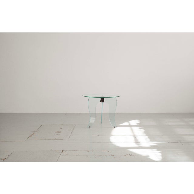 Round Side Table in Crystal Glass, 1940s For Sale - Image 4 of 15