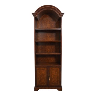 Theodore Alexander Dome Top Inlaid Mahogany Open Bookcase For Sale