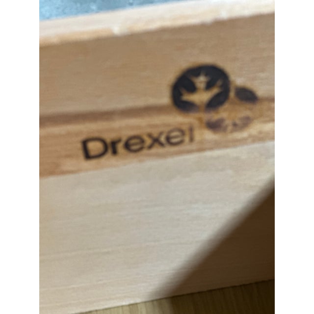 Wood 1980s Drexel Campaign Style Desk For Sale - Image 7 of 11