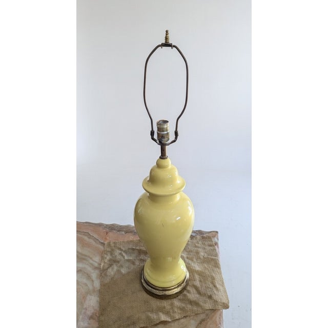 Vintage Butter Yellow Ceramic Ginger Jar Table Lamps - Set of 4 For Sale - Image 4 of 8