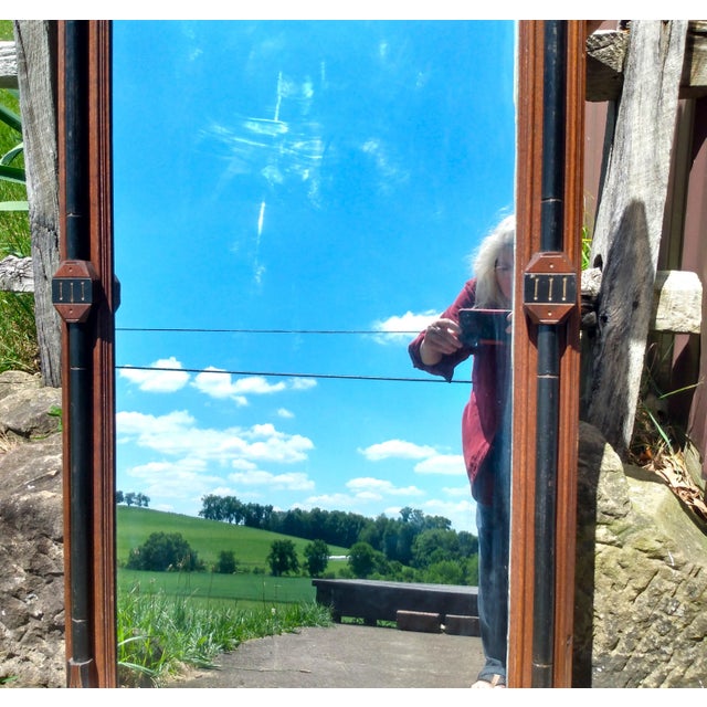 Antique Walnut Victorian Wall Pier Mirror 1880s For Sale - Image 9 of 12