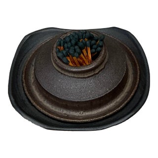 Vintage Original Studio Pottery Match Strike Set For Sale