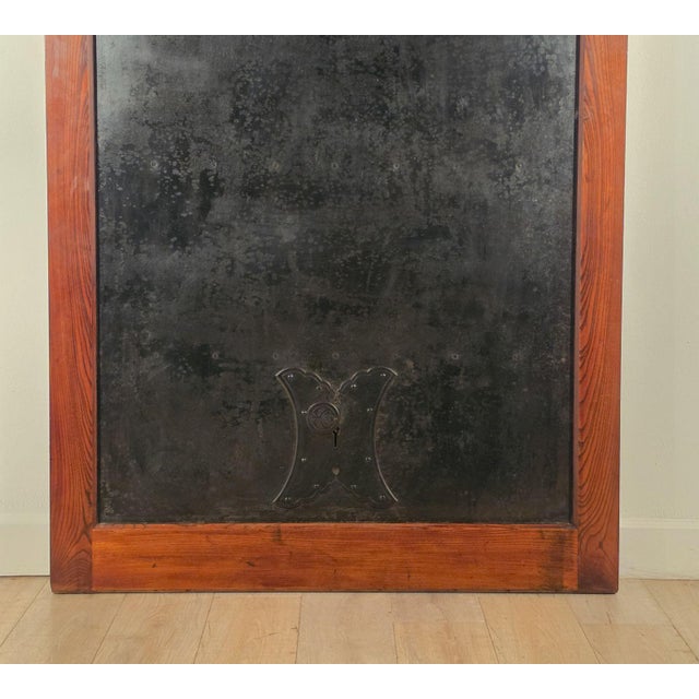 Meiji Period Keyaki Wood Warehouse Door inset with Iron Japan circa 1880. From the collection of a prominent dealer...