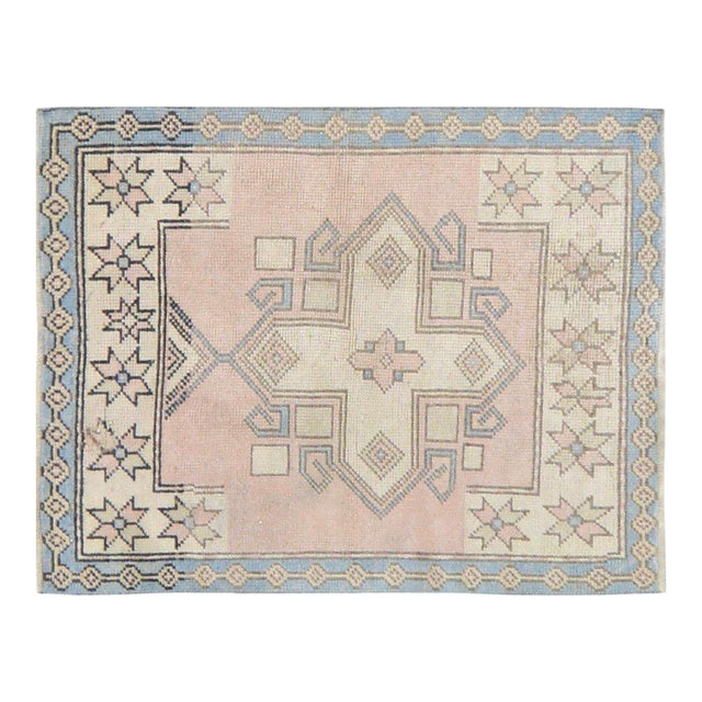 Vintage Turkish Anatolian Hand Knotted Wool Rug, 2'6''x3'1'' For Sale