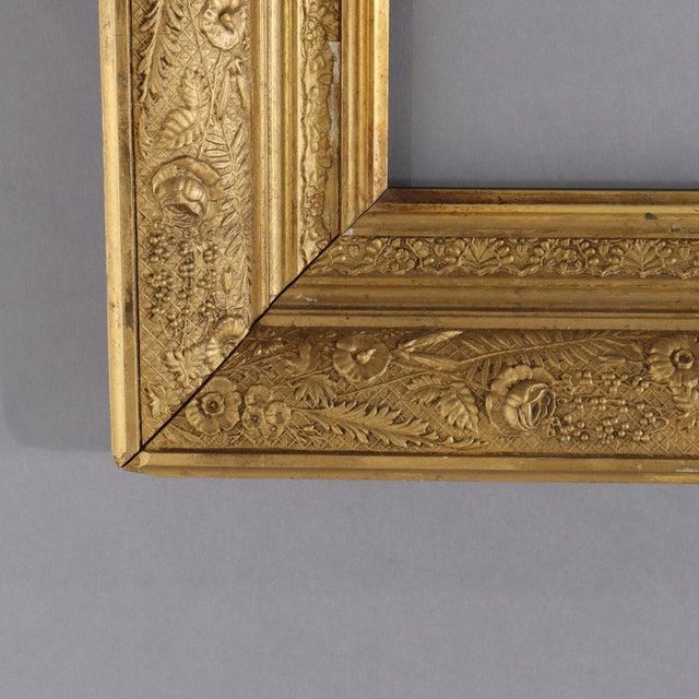 Arts & Crafts Antique Arts & Crafts First Finish Gilt Wood Frame With Fern & Roses C1910 For Sale - Image 3 of 7