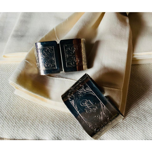 Set of Six English Double Silverplate Napkin Rings - Classical Elegance For Sale - Image 10 of 18