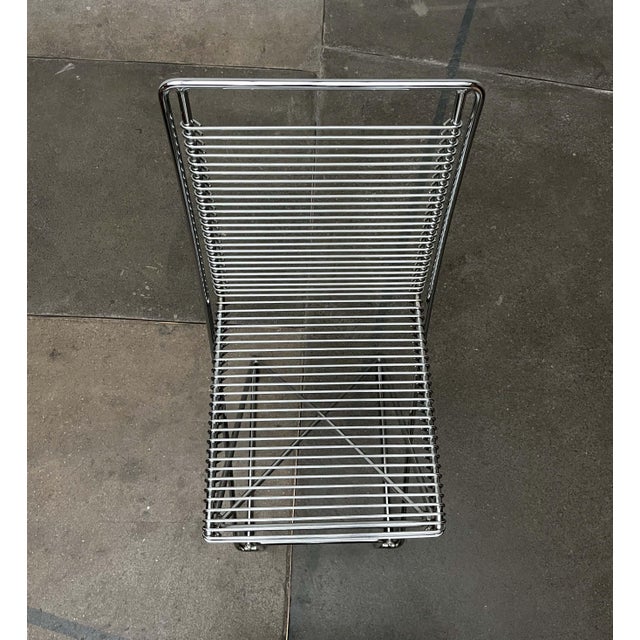 Silver Postmodern German Kreuzschwinger Kitchen Barstool by Till Behrens for Meyer Stahlmöbel, 1980s For Sale - Image 8 of 18