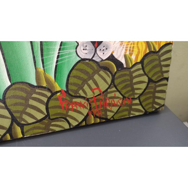 HAITIAN ARTWORK Original painting By Francis Paraison Subject: Jungle scene with four tigers Acrylic on canvas Unframed...