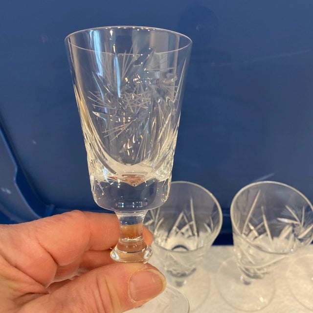 Traditional Late 20th Century Crystal Cordial Glasses - Set of 6 For Sale - Image 3 of 6