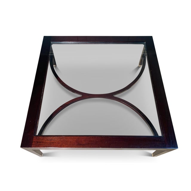 Stunning Justin van Breda London Glazed Centrepiece Coffee Table. from the Alexander Range with A Clear Glass Tabletop....