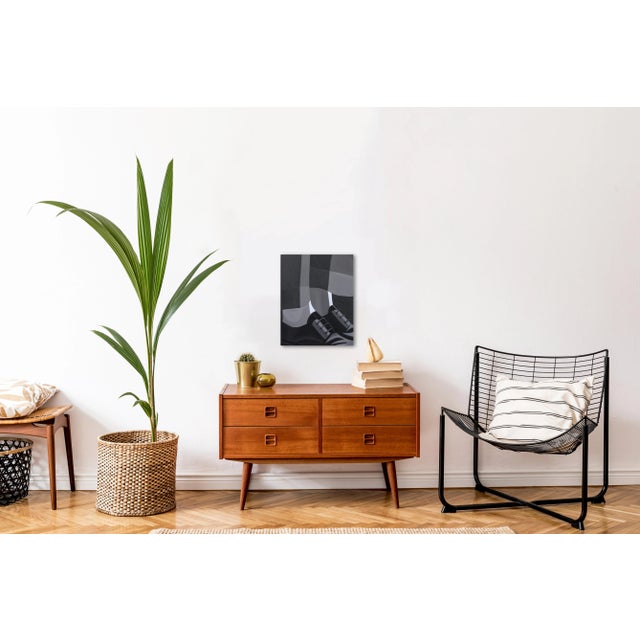 Gray "The White Socks" Original Artwork by Darwin Estacio Martinez For Sale - Image 8 of 9