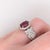 Modern 1.2ct Stunning Rubellite Tourmaline Ring With Natural Diamonds: Solid 14k Gold, Size 6.75 For Sale - Image 3 of 8