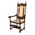 French Antique French Louis XIII Carved Walnut Barley Twist Armchair Cane Cowhide 1880 For Sale - Image 3 of 13