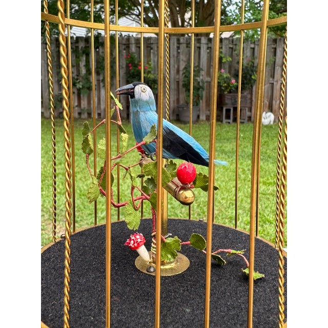 1950s Karl Griesbaum Made in Germany Mechanical Singing Bird Cage Automaton - New in Box For Sale - Image 10 of 17