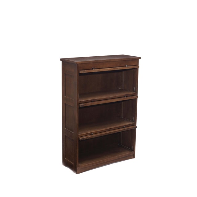 Wood Mission Craftsman Style Oak Barrister Bookcase - Walnut Stain For Sale - Image 7 of 7