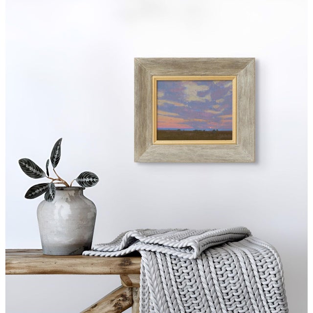 On the Horizon by Michael Magrin | Oil on linen Landscape with sunset and clouds. For Sale - Image 4 of 5
