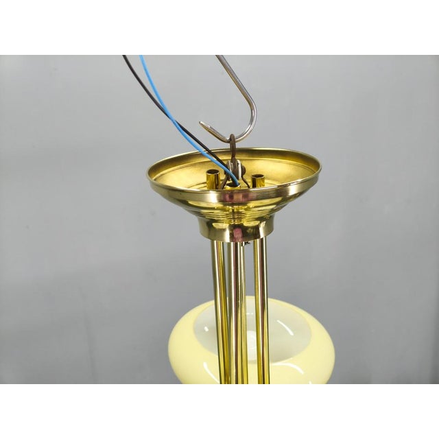 Gold Neoclassical Art Deco Brass Chandelier, Czechoslovakia, 1930s For Sale - Image 8 of 13