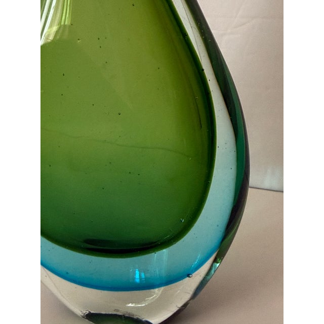 Green Murano Sommerso Teardrop Sculpture For Sale - Image 8 of 12