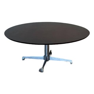 Dark Teak Round Adjustable Height Coffee to Dining Table Vintage Mid-Century Modern 1970s For Sale