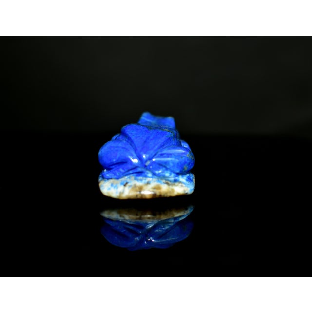 Lapis Lazuli Frog Japanese Antique Blue Gemstone For Sale - Image 11 of 11