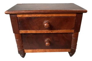 Circa 1830 Birdseye Maple, Walnut & Mahogany Jewelry Chest