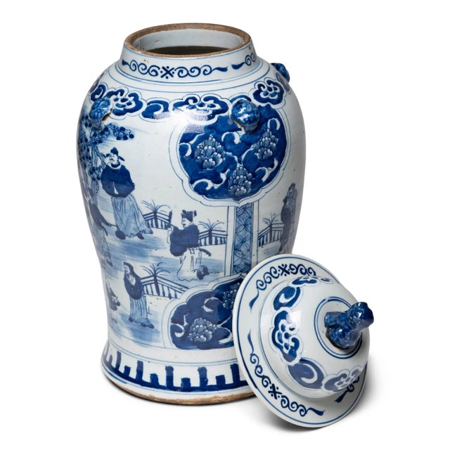 Early 21st Century Chinese Blue and White Ruyi Baluster Jar For Sale - Image 5 of 7