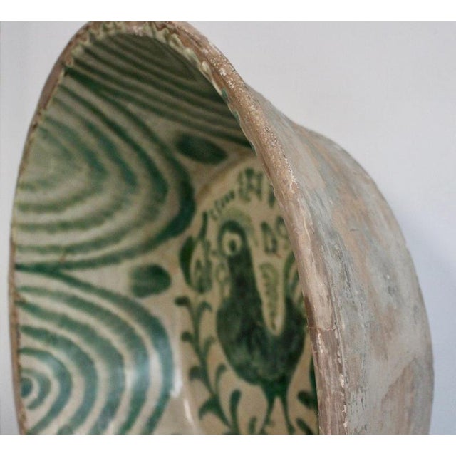 Green Spanish Lebrillo Decorative Fajalauza, 1930 For Sale - Image 8 of 18
