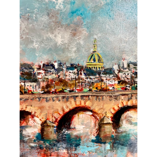 Urbain Huchet, Post Impressionist Fauvist Art French Oil Painting Paris Bridge Urbain Huchet, c.1998 For Sale - Image 13 of 14