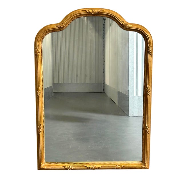 Hollywood Regency Vintage Carvers Guild Antique Gold Arched Mirror For Sale - Image 3 of 8