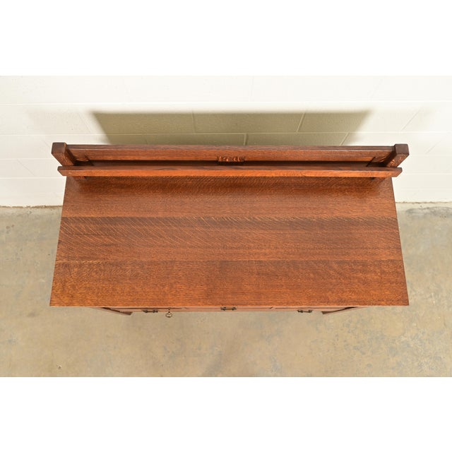 L. & J. G. Stickley Antique Mission Oak Arts & Crafts Sideboard or Bar Cabinet, Circa 1910 For Sale - Image 13 of 16